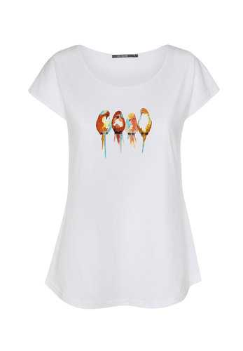 T-shirt Femme Coton Bio Birds Family White