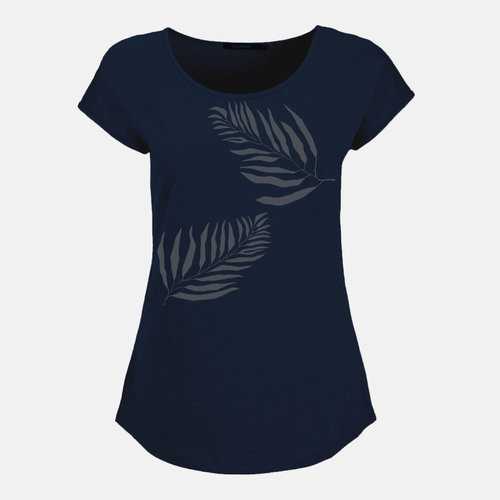 T-Shirt Femme Coton Bio Jungle Leaves Navy