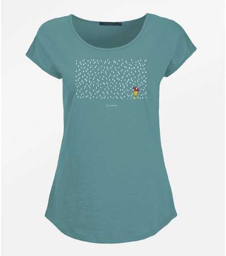 T-Shirt Femme Coton Bio Rain Child Dirty Blue