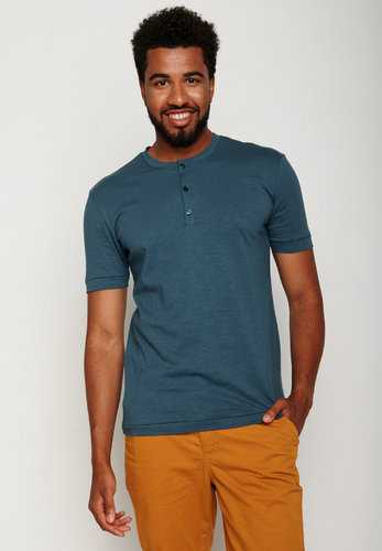 T-Shirt Homme en 100% Coton Bio GOTS avec 3 Boutons
