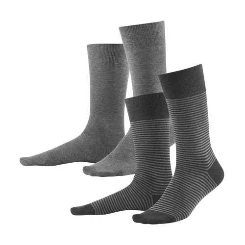 Chaussettes coton bio homme - noires et grises